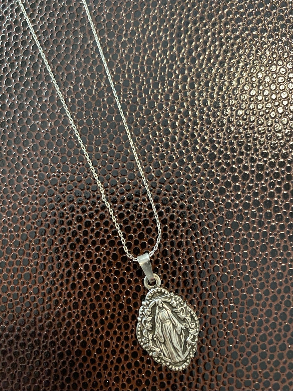 Alex and Ani Silver-Tone Miraculous Medal Pendant Necklace